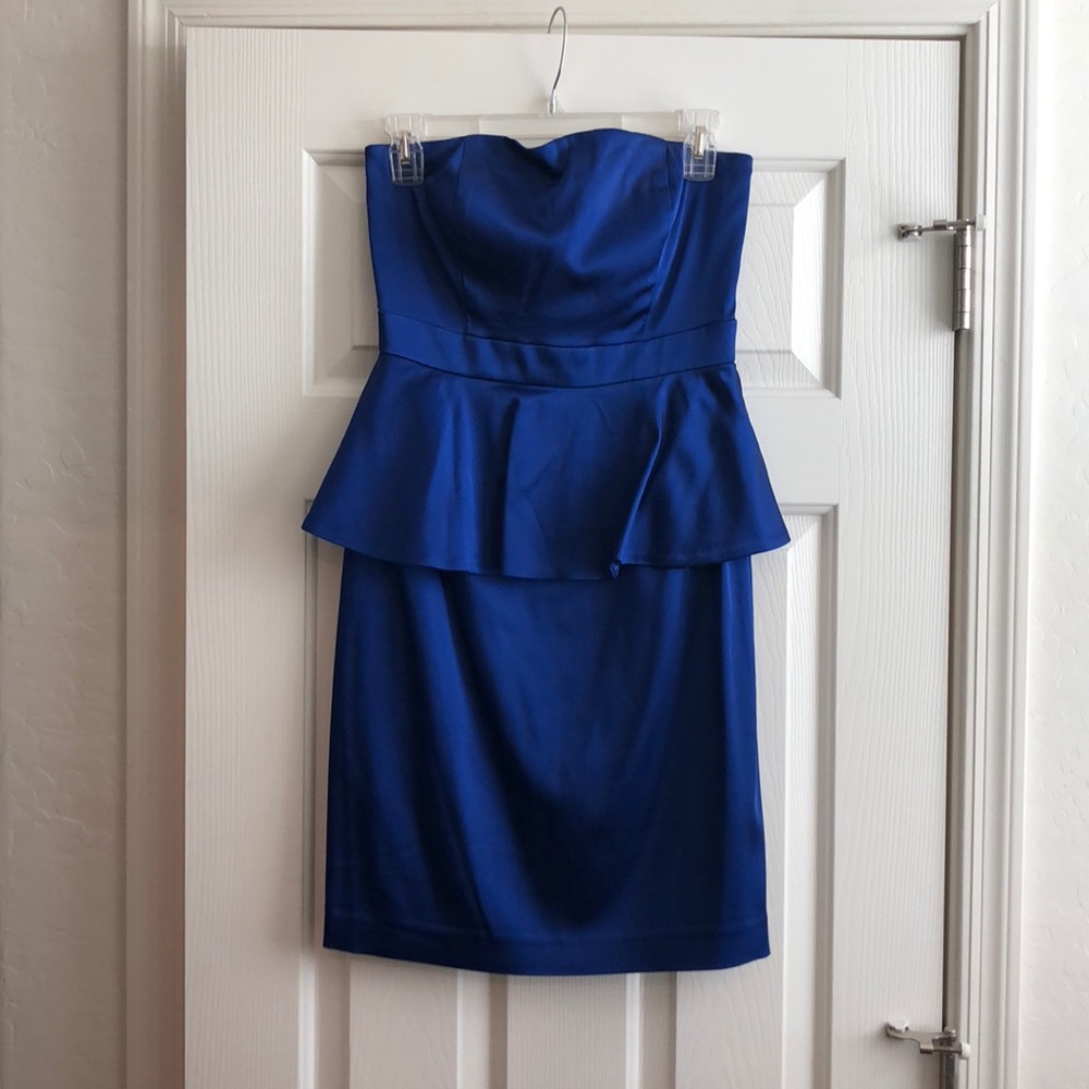Calvin Klien Satin Blue Cocktail Dress